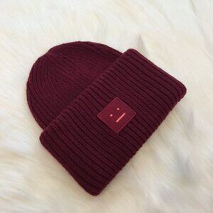 NWT Acne Studios Pansy Beanie Burgundy